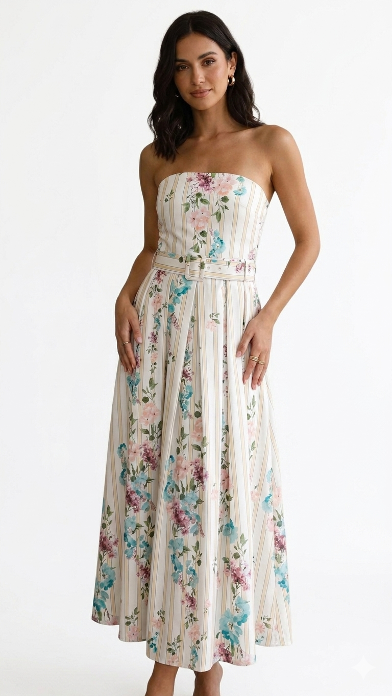 Riviera Floral Strapless